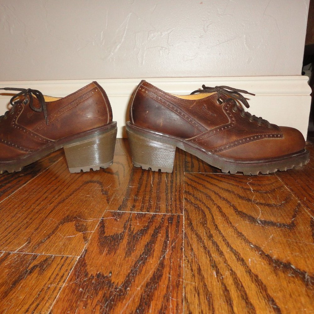 Vintage DR. MARTENS Heel Leather Women's Brogues/Oxfords Size 6 UK doc 90s - Picture 7 of 12